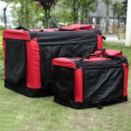 Foldable Large Dog Travel Bag 600D Oxford Cloth Outdoor Pet Carrier Bag in Red gmtpet.ltd