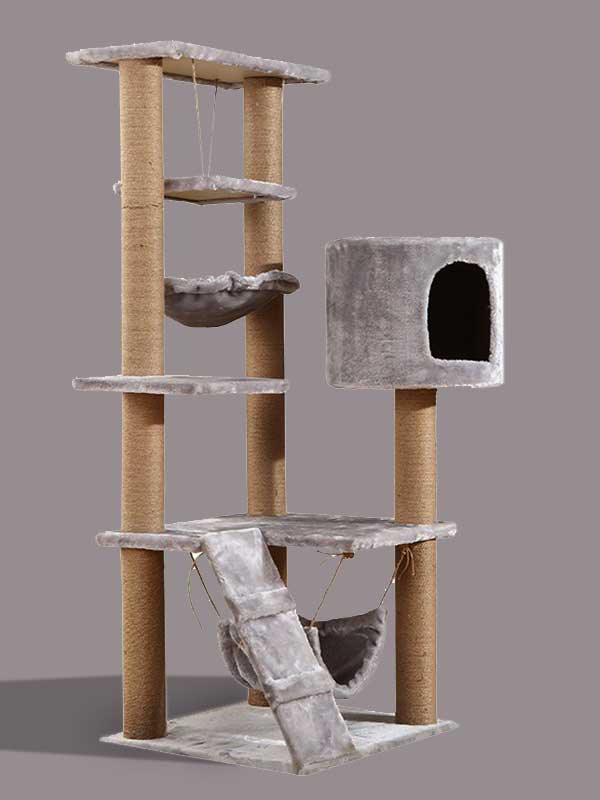 A estrutura de escalada para gatos em árvore de flanela multicamadas OEM de fábrica tem sala para gatos grandes 06-1172 www.gmtpet.ltd