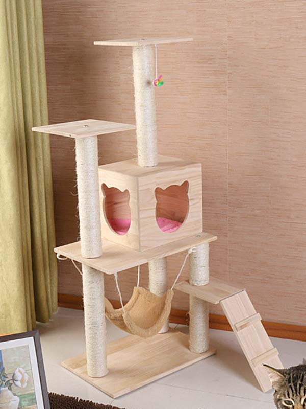 Árvore de madeira para gatos OEM – sala para gatos com estrutura de escalada para gatos 06-1160 gmtpet.ltd