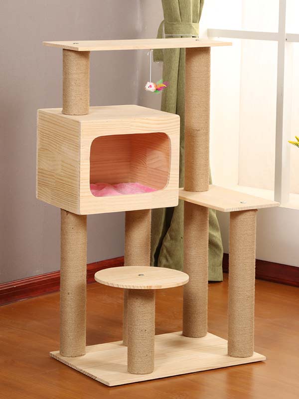 Melhor gato árvore pinho corda de cânhamo coluna escada gato casa quente brinquedo para gato 06-1165 gmtpet.ltd