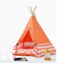 Tent Pet Travel: Cheap Dog Folding Tent Wave Stitching Cotton Canvas House 06-0942 gmtpet.ltd