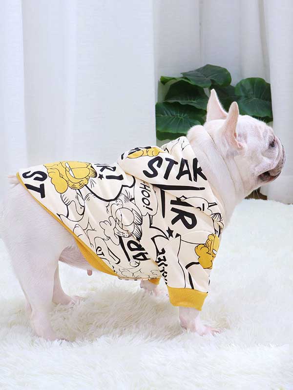 GMTPET French fighting clothes autumn new products Garfield cartoon hooded sweater fat dog pug bulldog dog clothes sweater 107-222028