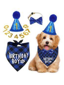 Pet party decoration set dog birthday scarf hat bow tie dog birthday decoration supplies 118-37011 gmtpet.ltd