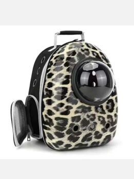 Sand leopard print upgraded side opening pet cat backpack 103-45009 www.gmtpet.ltd