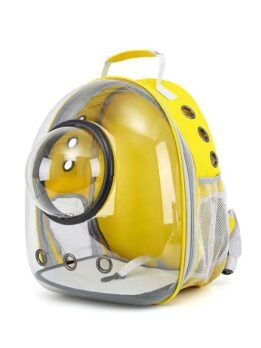 Transparent yellow pet cat backpack with hood 103-45031 gmtpet.ltd