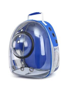 Transparent blue pet cat backpack with hood 103-45033 gmtpet.ltd