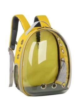 Transparent yellow pet cat backpack with side opening 103-45056 gmtpet.ltd