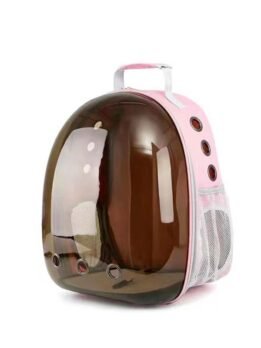 Side opening brown transparent pink pet cat backpack 103-45060 gmtpet.ltd