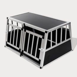 Small Double Door Dog Cage With Separate Board 65a 89cm 06-0771 gmtpet.ltd
