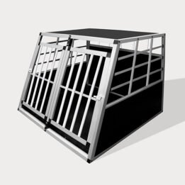 Aluminum Small Double Door Dog cage 89cm 75a 06-0772 gmtpet.ltd