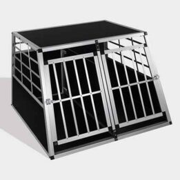 Aluminum Dog cage size 104cm Large Double Door Dog cage 65a 06-0775 gmtpet.ltd
