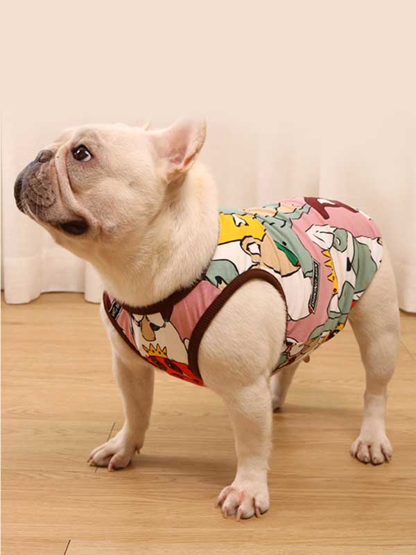 GMTPET французский весенне-летний тонкий жилет для собак, хлопковый жилет с рисунком толстой собаки, бульдога, мопса, 107-222038 gmtpet.ltd