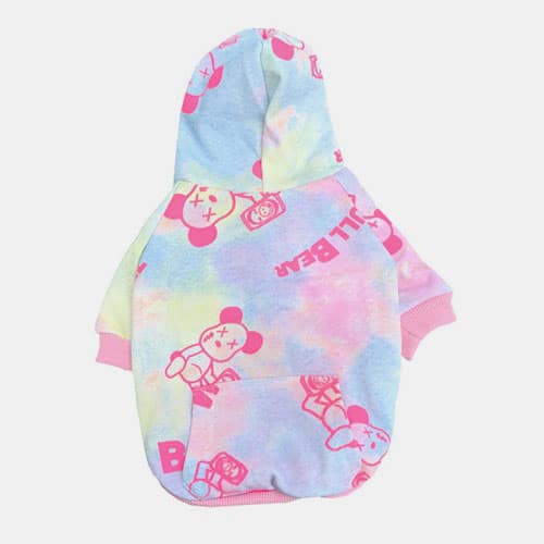Wholesale Designer Dog Clothes Pet Hooded Tie-dye Sweater Korean Dog Two-legged Clothes Dog Clothes: Shirts, Sweaters & Jackets Apparel 06-0504-1