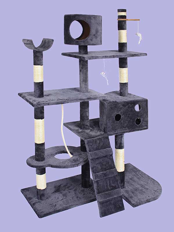 Четырехслойная фланелевая рама для кошек из сизаля, платформа для кошачьей комнаты, лестница для лазания, игрушка для мыши, кошачье дерево 06-0003 gmtpet.ltd